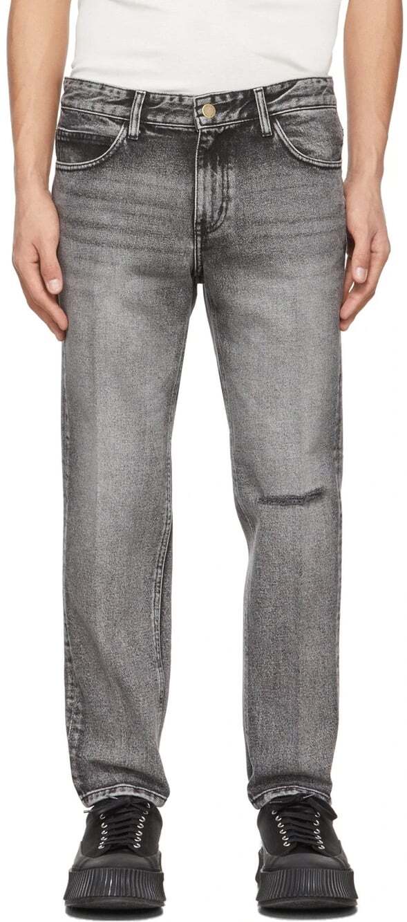Solid Homme Distressed Cropped Jeans US 30 EU 46 Mens Gray $275